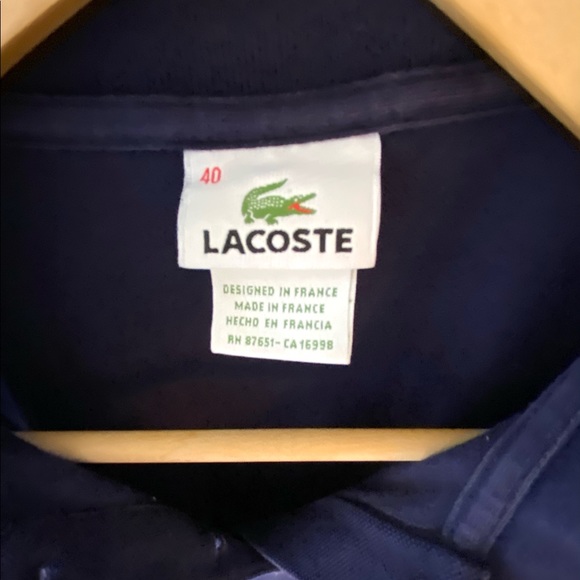 LACOSTE, PARIS🐊 NAVY PIQUE’ POLO SHIRT - Picture 2 of 4